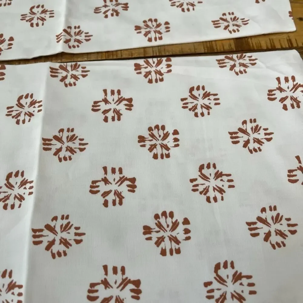Threshold 100% Cotton Queen Pillowcases (2) Orange & White Geometric Floral